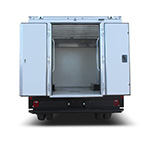 Optional Twin 25" Rear Swing Doors with 34" Grab Handles
 