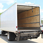 Freightliner Truck Body Rear 3/4 View with Rear Door Open and Optional Lift Gate 